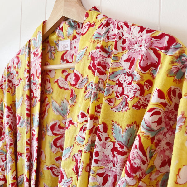 Cotton Robe- Yellow Floral (Limited Edition)