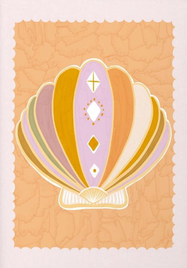 Sea Goddess Shell (Peach) - Greeting Card