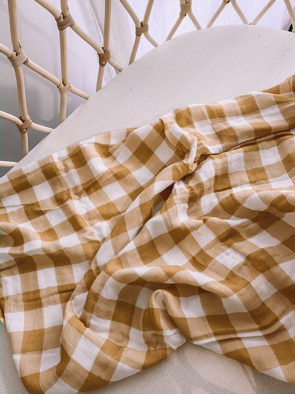Milky Baby Wrap- Toffee Gingham