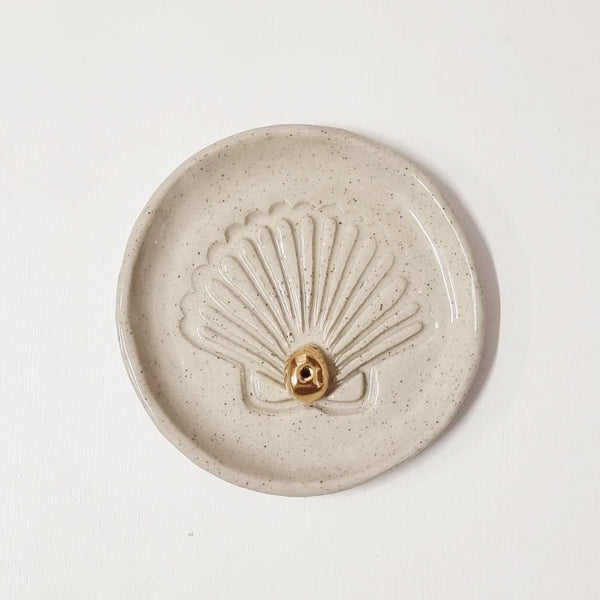 Incense Holder - Scallop Shell (Gold)