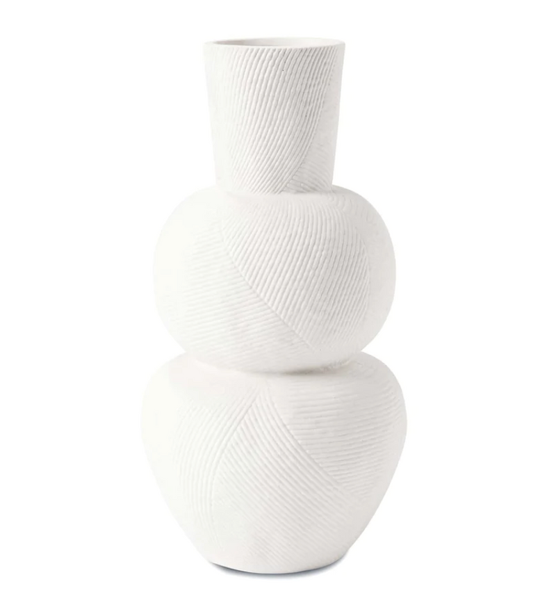 Rippled Textured Clay Vase