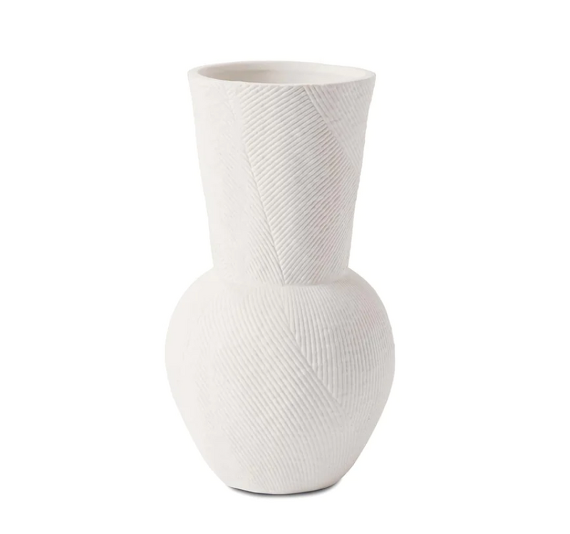 Fluted Textured Clay Vase
