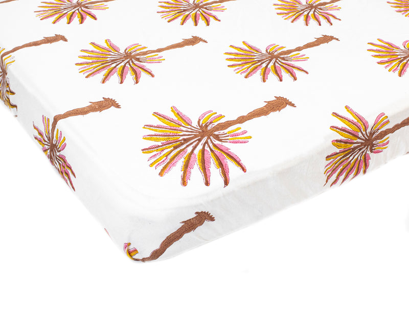 Fitted Sheet- Peachy Palm