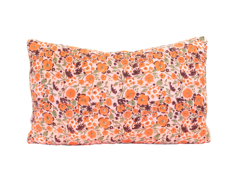 Sunset Poppy Kantha Pillow Cover